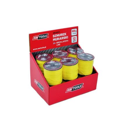 KŐMŰVES ZSINÓR, 100m / 1,5mm, SÁRGA, 12 DB, AWTOOLS
