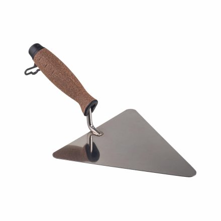 Rozsdamentes acél háromszög spatula 180mm parafa fogantyúval, AWTOOLS