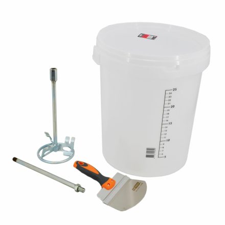 AWTOOLS BLACK LINE glettelő keverő készlet 3 db-os, vödör + keverő + profilozott spatula