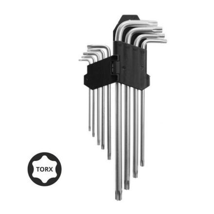 TORXKULCS-KÉSZLET,  9 DARABOS, T10-T50, HOSSZÚ SZÁRÚ, AWTOOLS