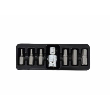 Imbusz bitkészlet, 7 darabos (4-12 mm) + adapter, BLACK LINE, AWTOOLS