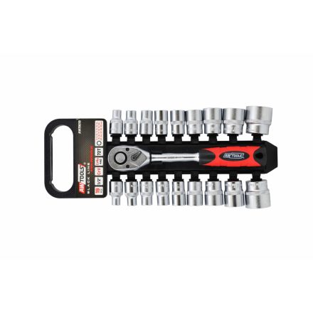Dugókulcs készlet 1/2" 19 db, AWTOOLS