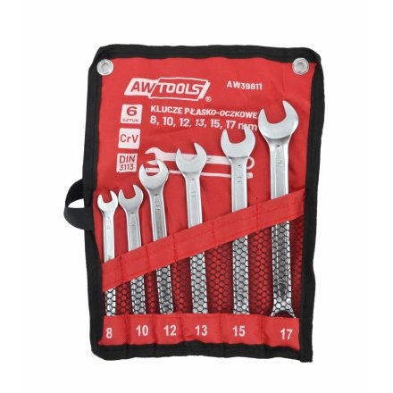 AWTOOLS csillag-villáskulcs készlet 6 db / 8mm-17mm