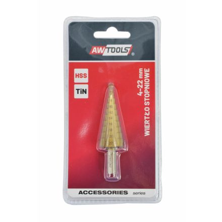AWTOOLS HSS-TIN lépcsős fúrószár / 4-22 mm
