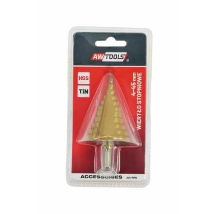 AWTOOLS lépcsős fúrószár egyenes / 4-45 mm
