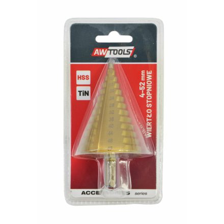 AWTOOLS lépcsős fúrószár egyenes / 4-52 mm