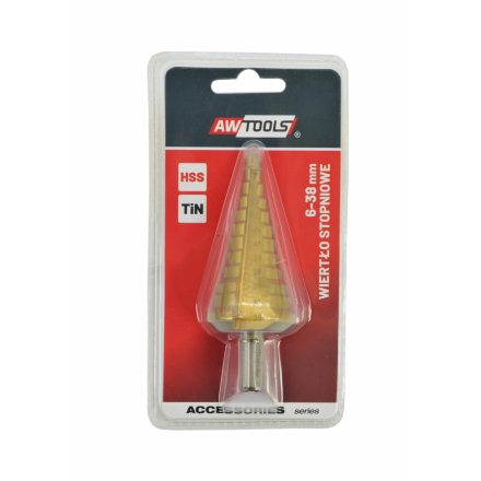 AWTOOLS HSS-TIN lépcsős fúrószár / 6-38 mm