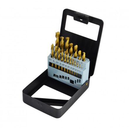 HSS-TiN fémfúrószár 19 db-os szett 1 - 10 mm, AWTOOLS